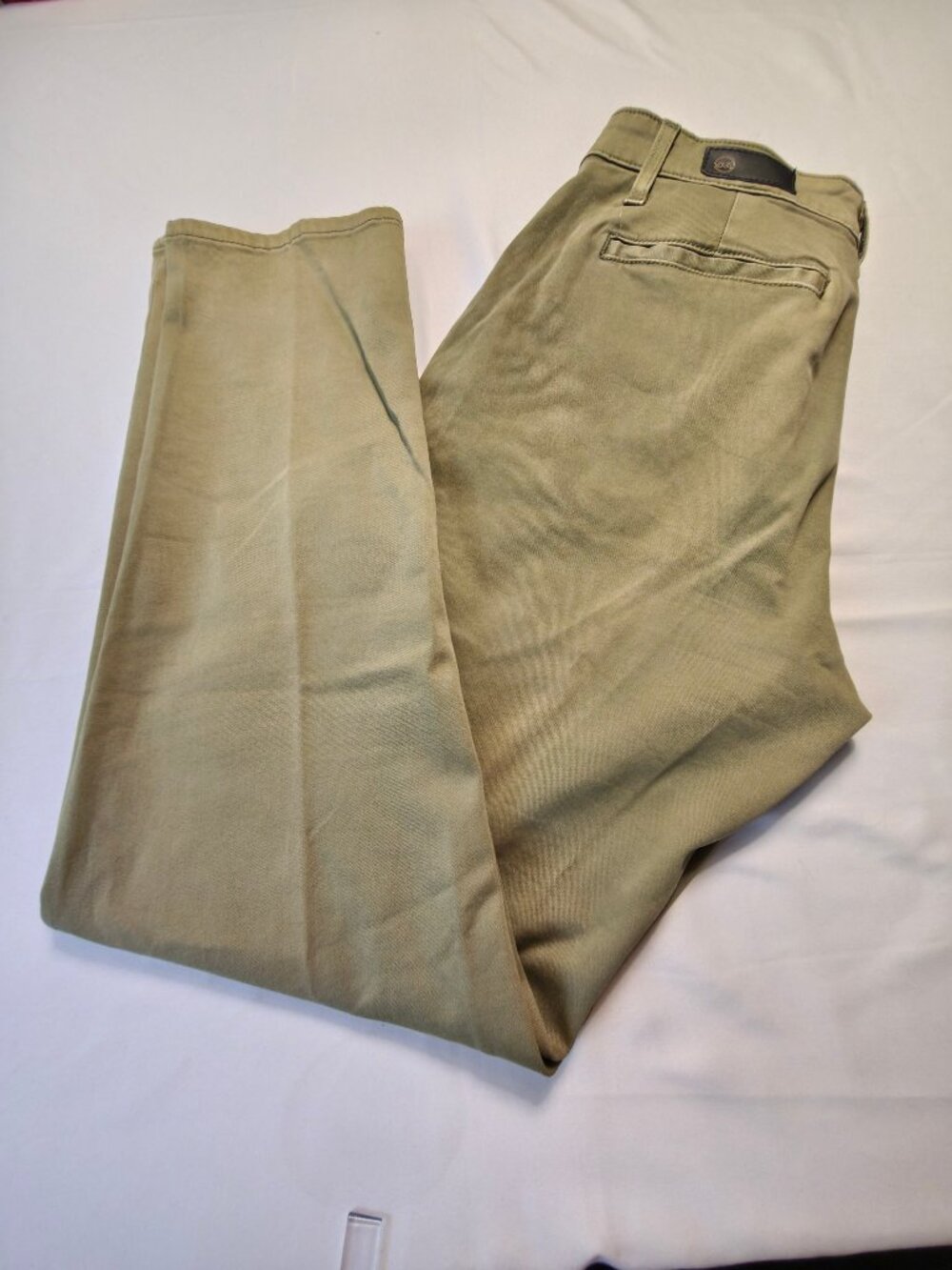 AG Adriano Goldschmied The Caden Tailored Trouser Chino Pants Olive Green 27 - Picture 3 of 4